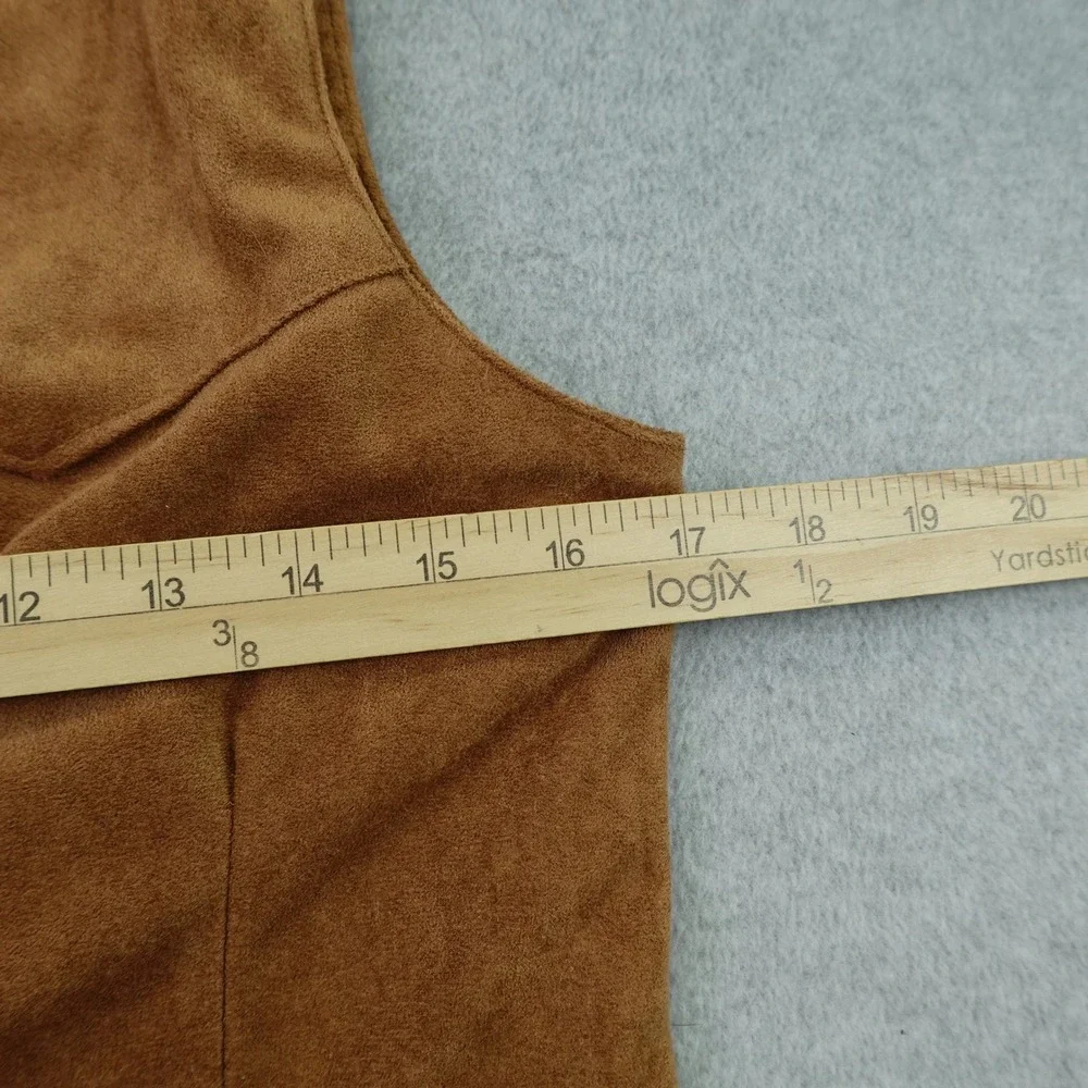 Spring & Gege Vest Boys XL Brown  Faux Suede Western Cowboy Snap Button